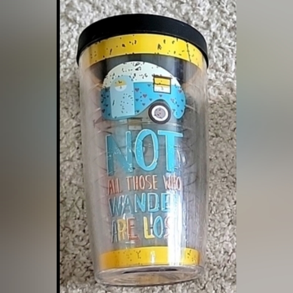 Tervis Tumbler Not All Who Wander Are Lost /Lid Vintage Camper 16 Oz - Picture 3 of 5
